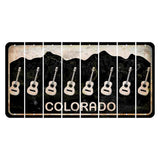 Colorado Black|White Mountains Cut License Plate Strips (Set of 8)