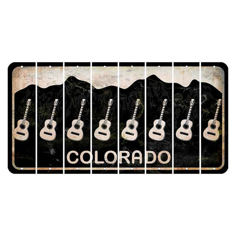 Colorado Black|White Mountains Cut License Plate Strips (Set of 8)