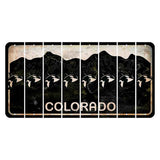 Colorado Black|White Mountains Cut License Plate Strips (Set of 8)