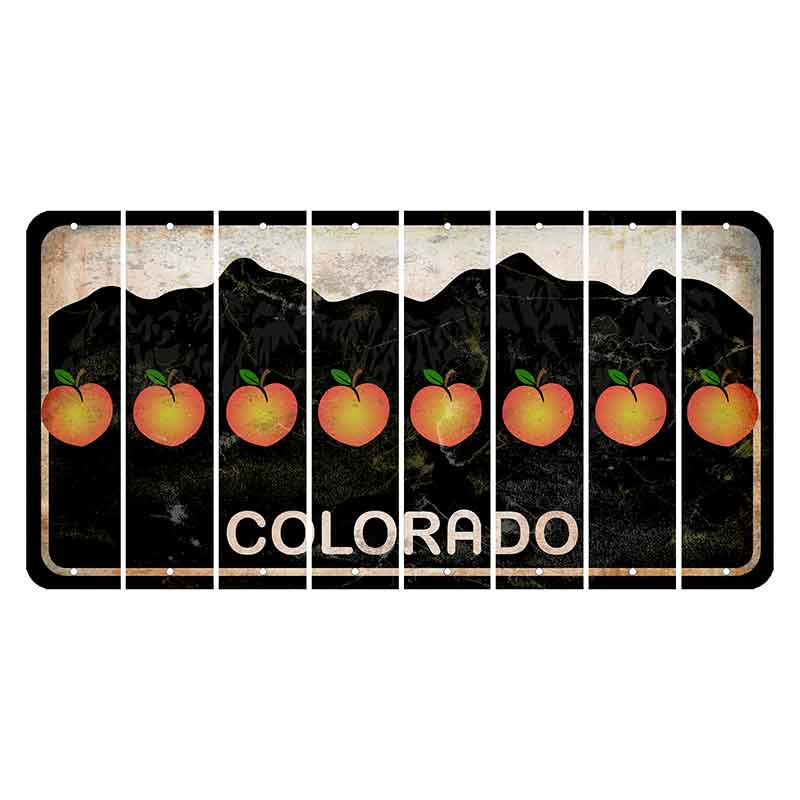 Colorado Black|White Mountains Cut License Plate Strips (Set of 8)