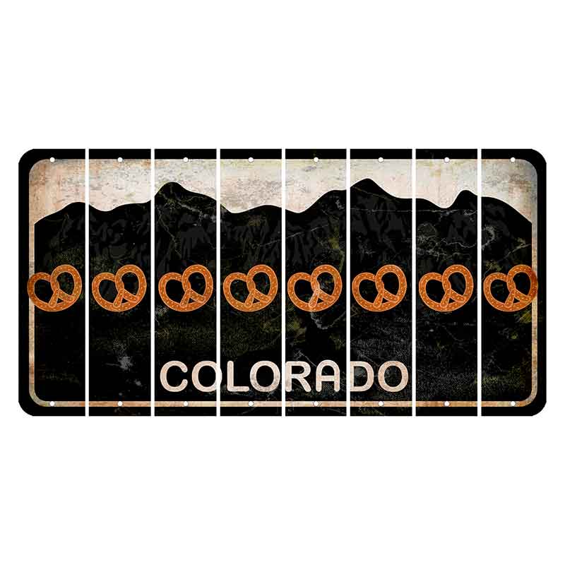 Colorado Black|White Mountains Cut License Plate Strips (Set of 8)