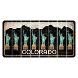 Colorado Black|White Mountains Cut License Plate Strips (Set of 8)