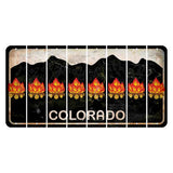 Colorado Black|White Mountains Cut License Plate Strips (Set of 8)