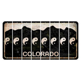 Colorado Black|White Mountains Cut License Plate Strips (Set of 8)