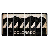 Colorado Black|White Mountains Cut License Plate Strips (Set of 8)