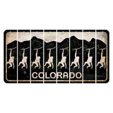 Colorado Black|White Mountains Cut License Plate Strips (Set of 8)