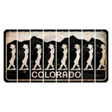 Colorado Black|White Mountains Cut License Plate Strips (Set of 8)