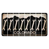 Colorado Black|White Mountains Cut License Plate Strips (Set of 8)