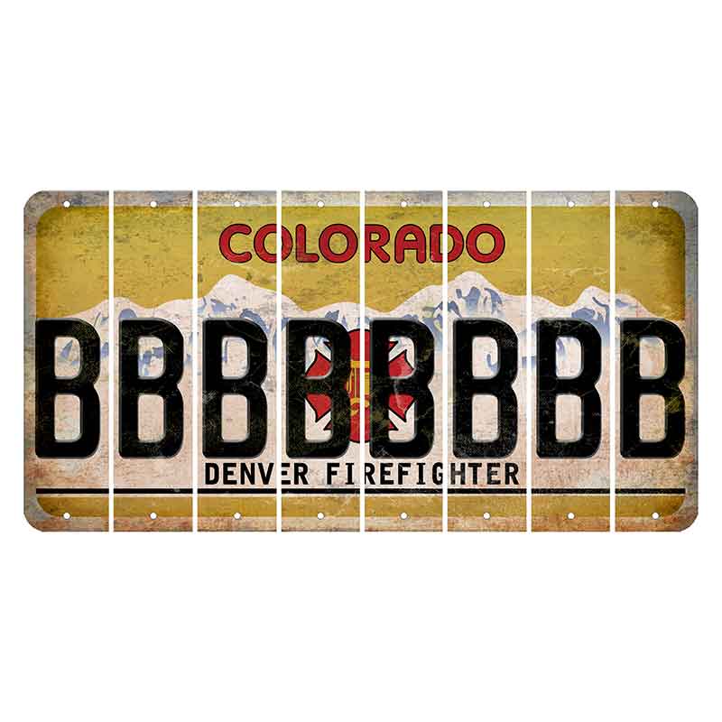 Colorado Denver Firefighter Cut License Plate Strips (Set of 8)