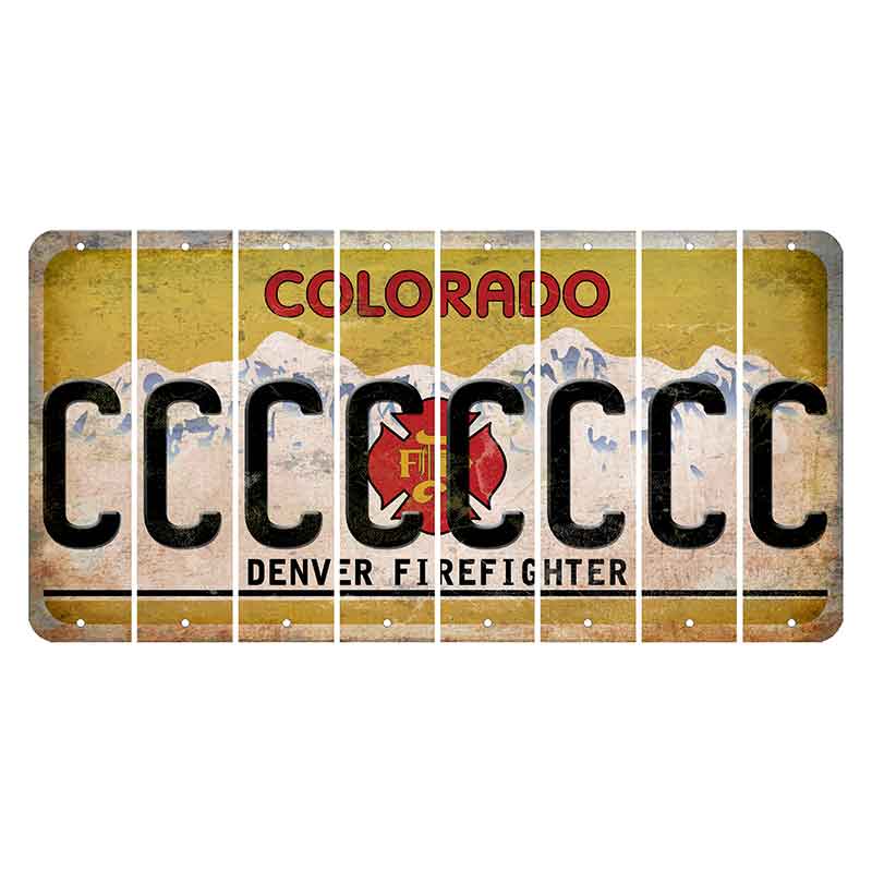 Colorado Denver Firefighter Cut License Plate Strips (Set of 8)