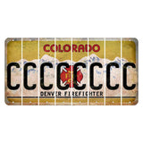 Colorado Denver Firefighter Cut License Plate Strips (Set of 8)