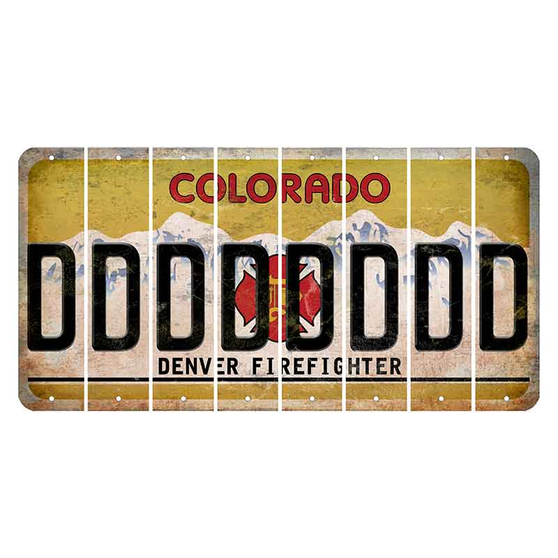 Colorado Denver Firefighter Cut License Plate Strips (Set of 8)