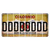 Colorado Denver Firefighter Cut License Plate Strips (Set of 8)