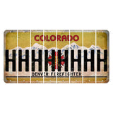 Colorado Denver Firefighter Cut License Plate Strips (Set of 8)