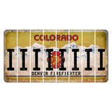 Colorado Denver Firefighter Cut License Plate Strips (Set of 8)