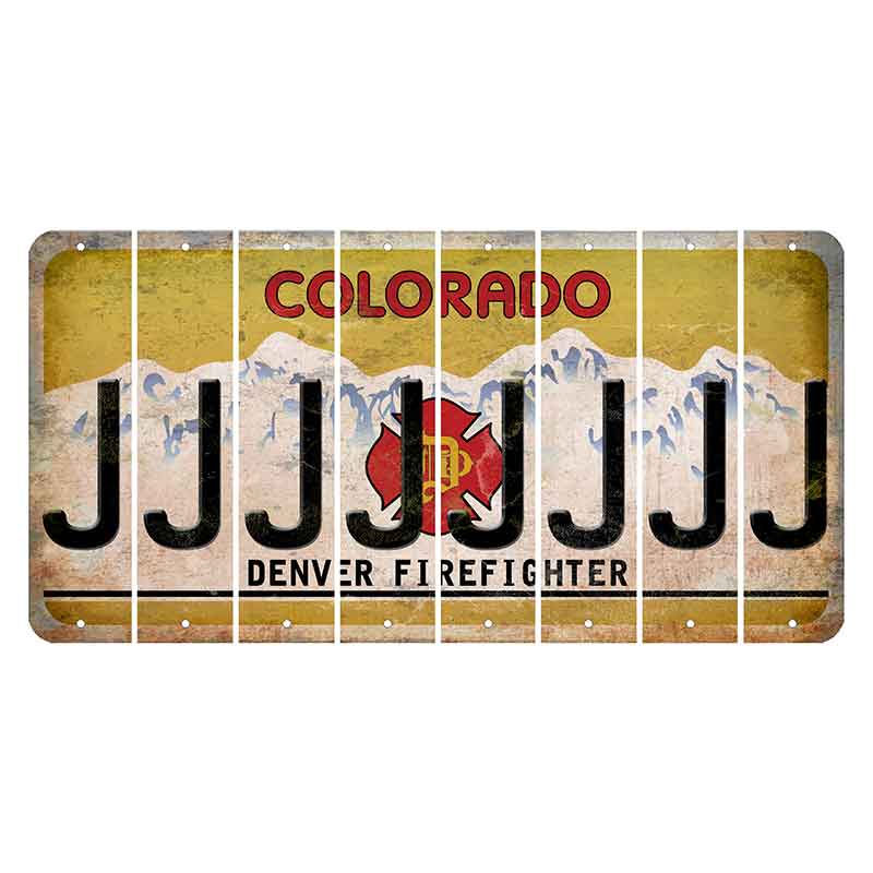 Colorado Denver Firefighter Cut License Plate Strips (Set of 8)