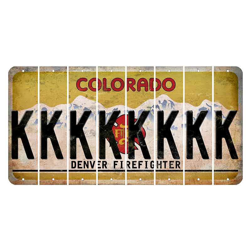 Colorado Denver Firefighter Cut License Plate Strips (Set of 8)