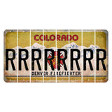 Colorado Denver Firefighter Cut License Plate Strips (Set of 8)