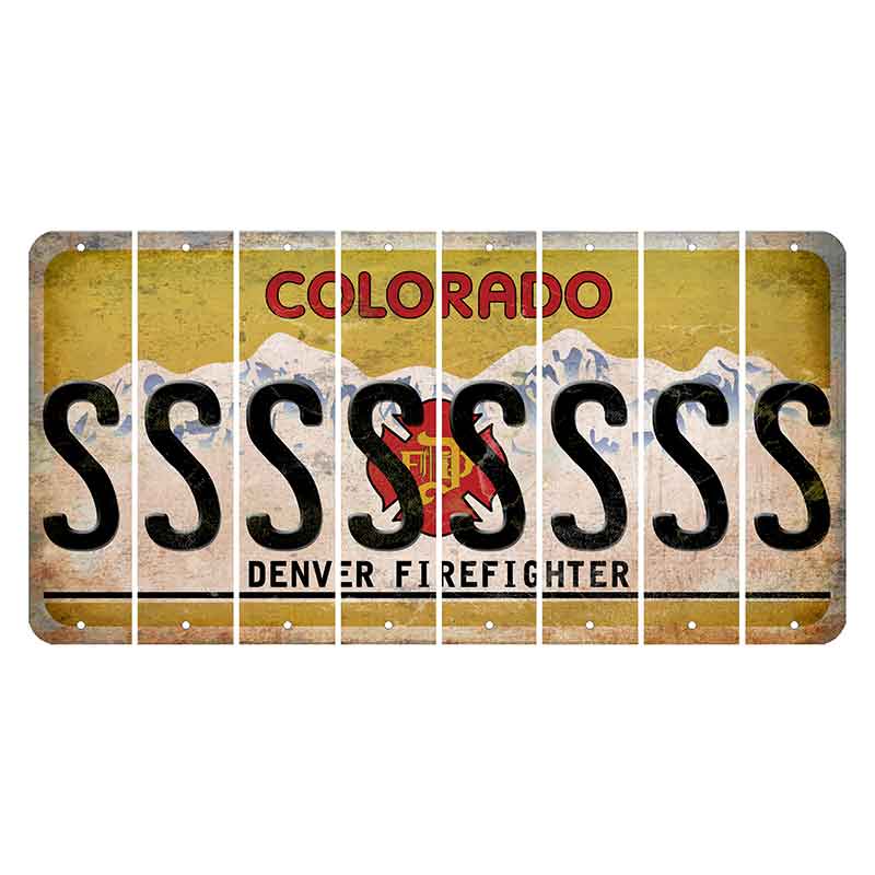 Colorado Denver Firefighter Cut License Plate Strips (Set of 8)