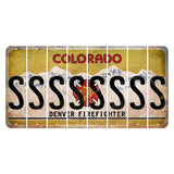 Colorado Denver Firefighter Cut License Plate Strips (Set of 8)