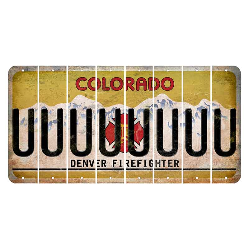 Colorado Denver Firefighter Cut License Plate Strips (Set of 8)