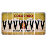 Colorado Denver Firefighter Cut License Plate Strips (Set of 8)