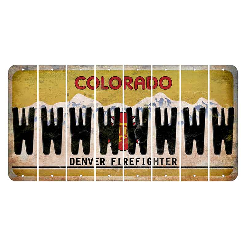 Colorado Denver Firefighter Cut License Plate Strips (Set of 8)