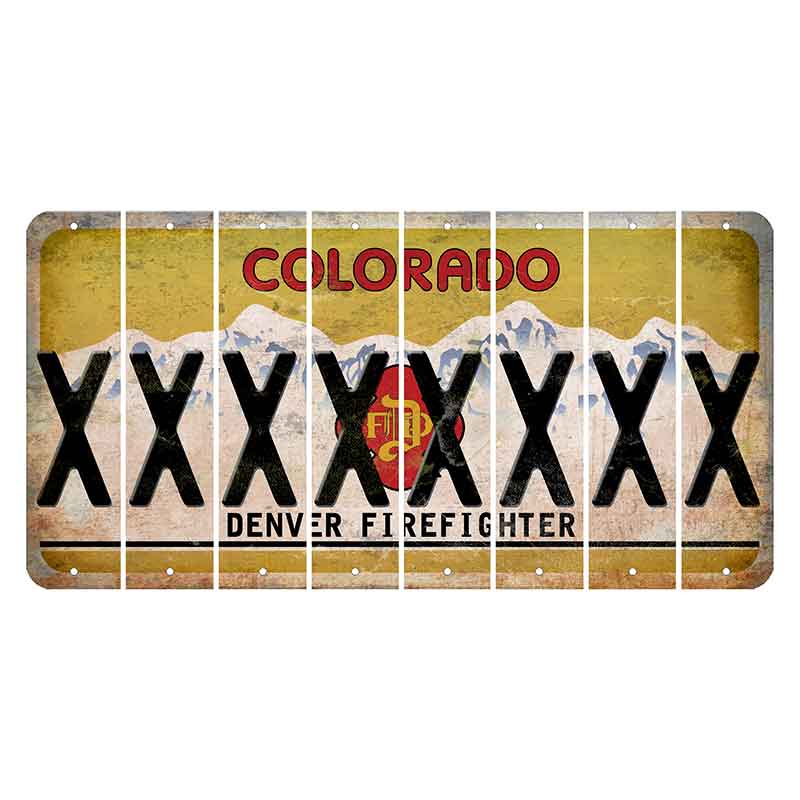 Colorado Denver Firefighter Cut License Plate Strips (Set of 8)