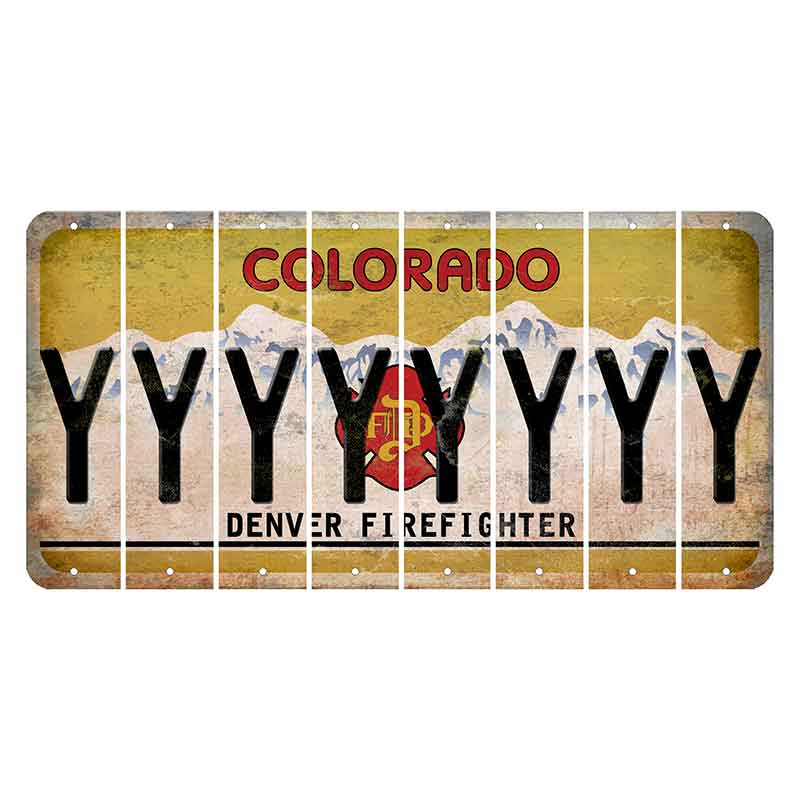 Colorado Denver Firefighter Cut License Plate Strips (Set of 8) Y