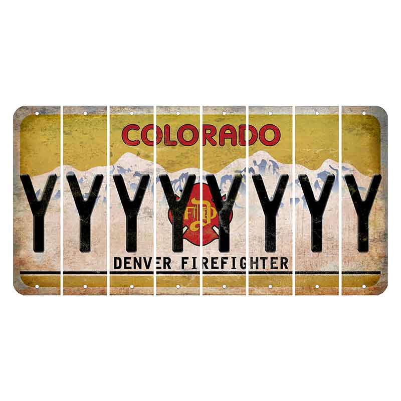 Colorado Denver Firefighter Cut License Plate Strips (Set of 8)