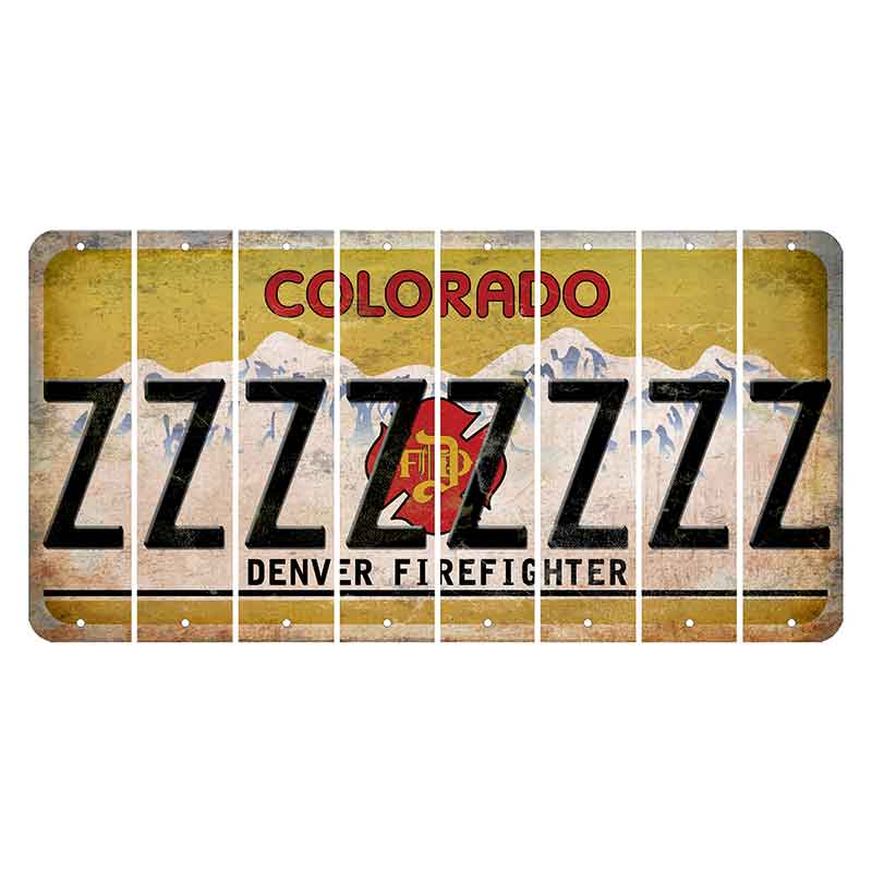 Colorado Denver Firefighter Cut License Plate Strips (Set of 8)