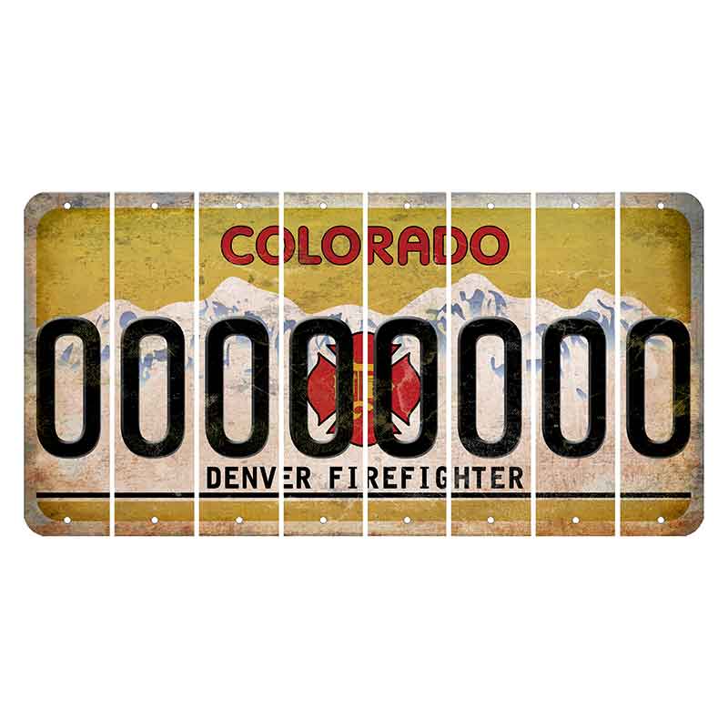 Colorado Denver Firefighter Cut License Plate Strips (Set of 8)