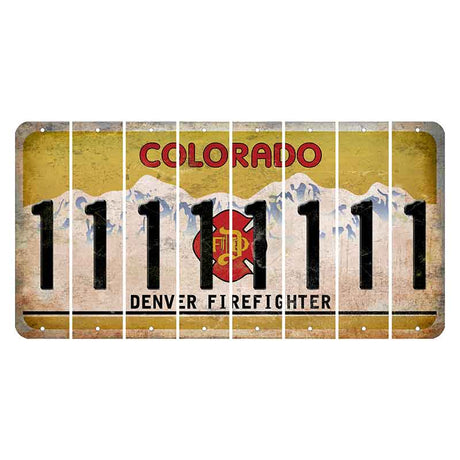 Colorado Denver Firefighter Cut License Plate Strips (Set of 8)