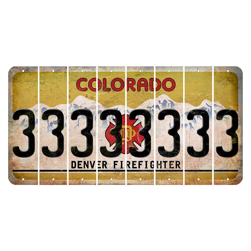 Colorado Denver Firefighter Cut License Plate Strips (Set of 8)