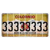 Colorado Denver Firefighter Cut License Plate Strips (Set of 8)