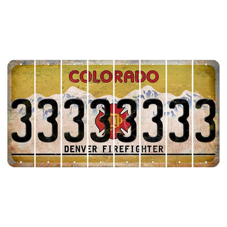 Colorado Denver Firefighter Cut License Plate Strips (Set of 8)