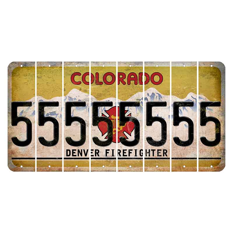 Colorado Denver Firefighter Cut License Plate Strips (Set of 8)