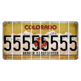 Colorado Denver Firefighter Cut License Plate Strips (Set of 8)