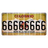 Colorado Denver Firefighter Cut License Plate Strips (Set of 8)