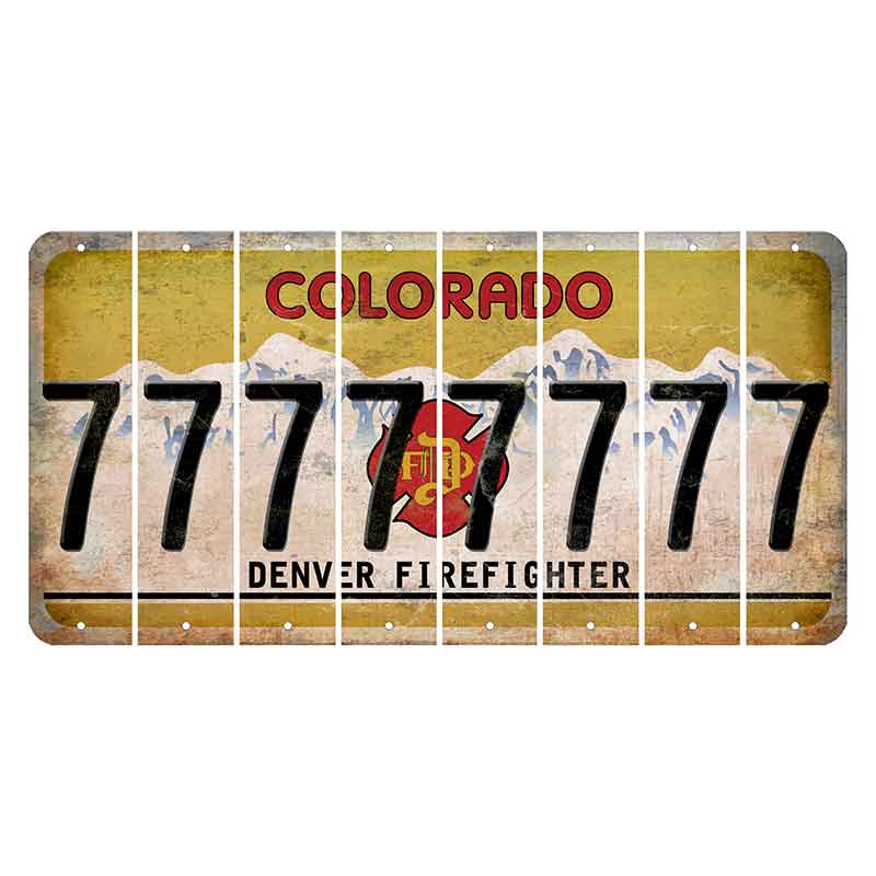 Colorado Denver Firefighter Cut License Plate Strips (Set of 8)