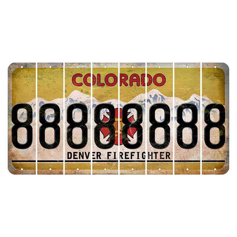 Colorado Denver Firefighter Cut License Plate Strips (Set of 8)