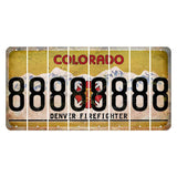 Colorado Denver Firefighter Cut License Plate Strips (Set of 8)