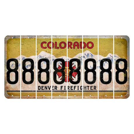 Colorado Denver Firefighter Cut License Plate Strips (Set of 8)