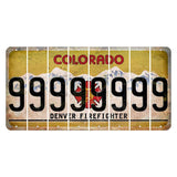 Colorado Denver Firefighter Cut License Plate Strips (Set of 8)