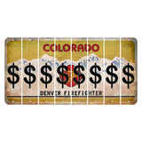 Colorado Denver Firefighter Cut License Plate Strips (Set of 8)