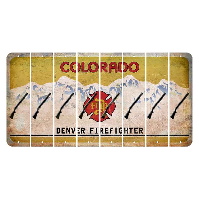 Colorado Denver Firefighter Cut License Plate Strips (Set of 8) Shotgun