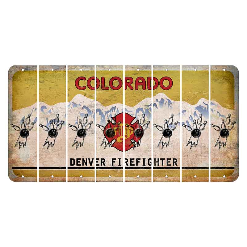 Colorado Denver Firefighter Cut License Plate Strips (Set of 8)