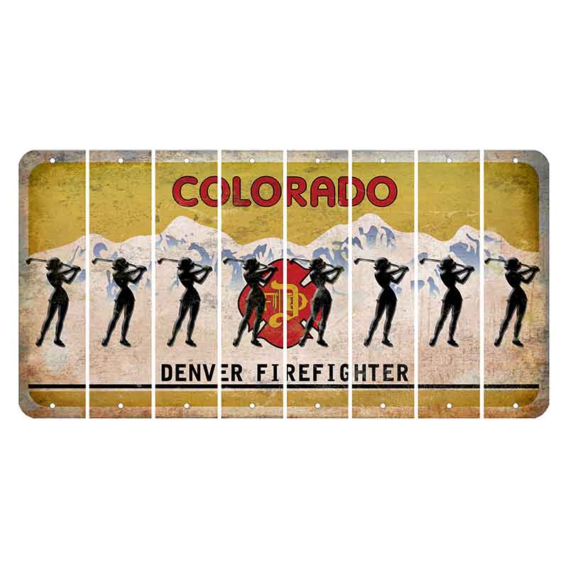 Colorado Denver Firefighter Cut License Plate Strips (Set of 8)