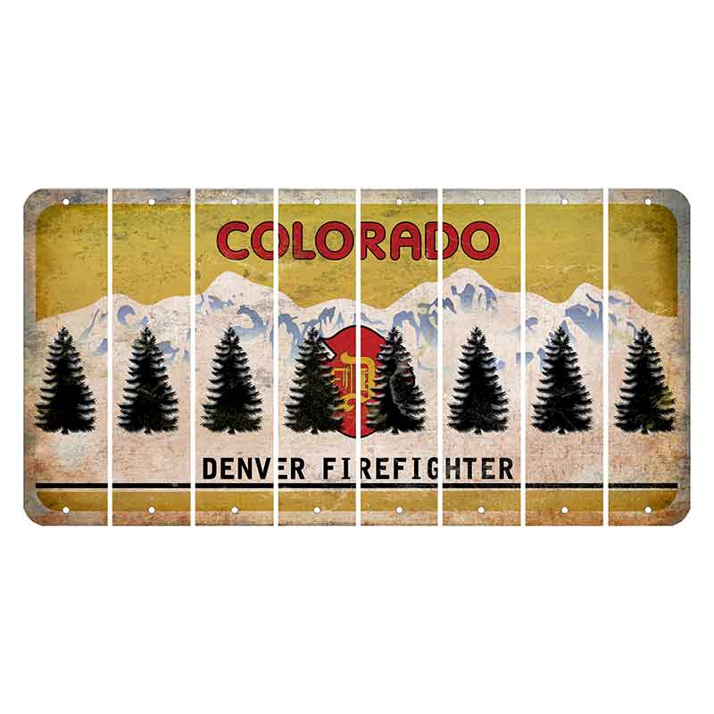 Colorado Denver Firefighter Cut License Plate Strips (Set of 8)