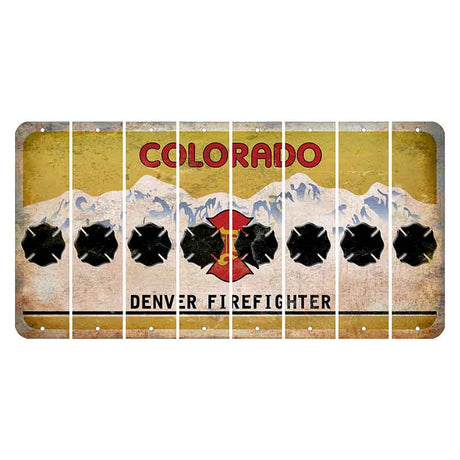 Colorado Denver Firefighter Cut License Plate Strips (Set of 8)